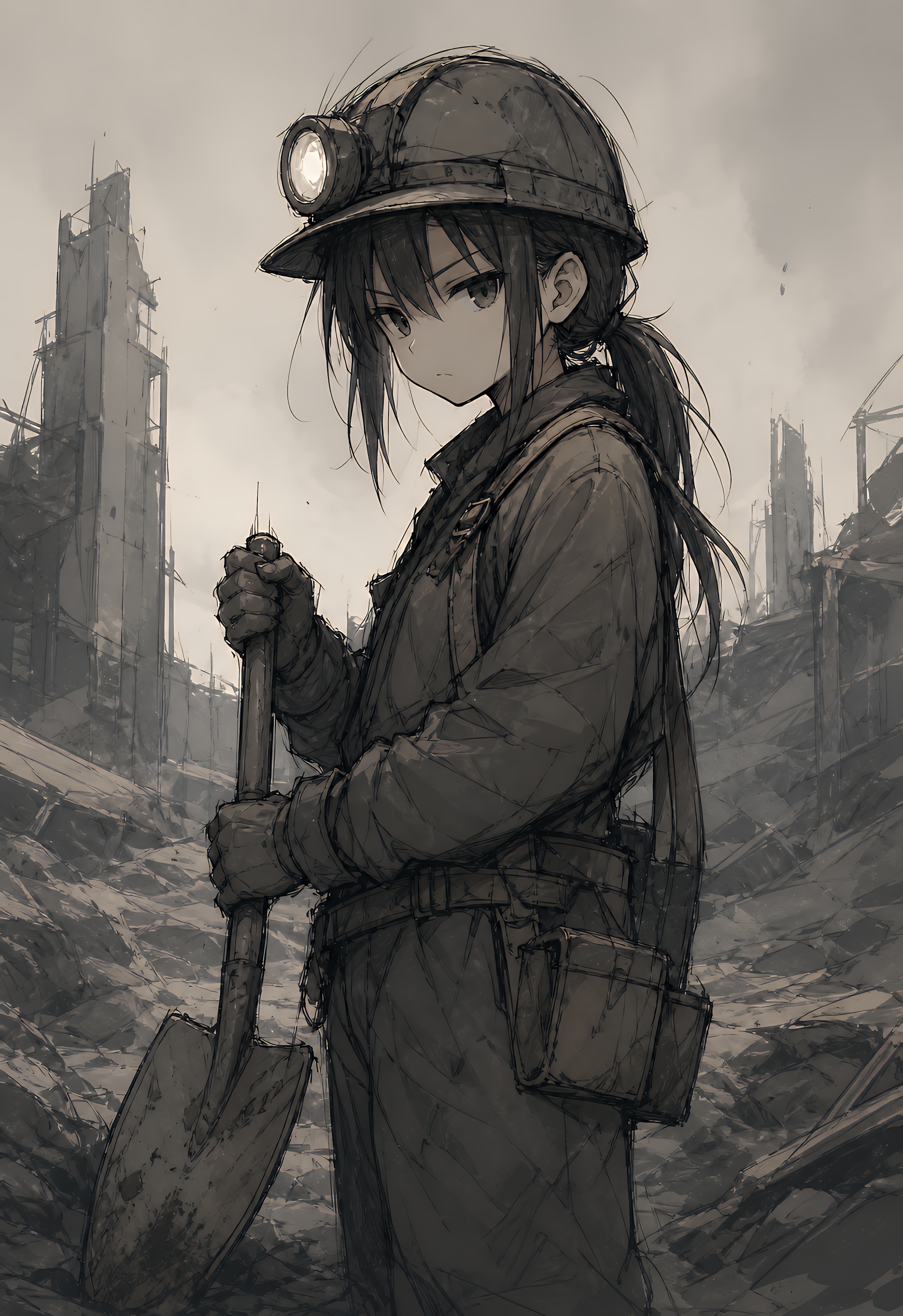 終末世界でも仕事 | の人気AIイラスト・グラビア
