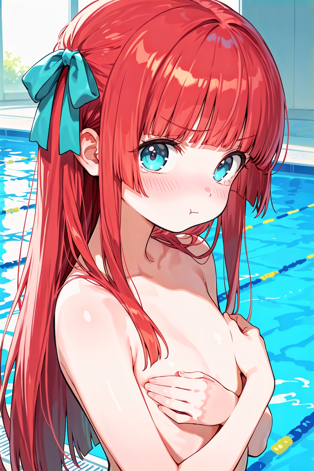 水面にビキニ浮かぶプロンプト