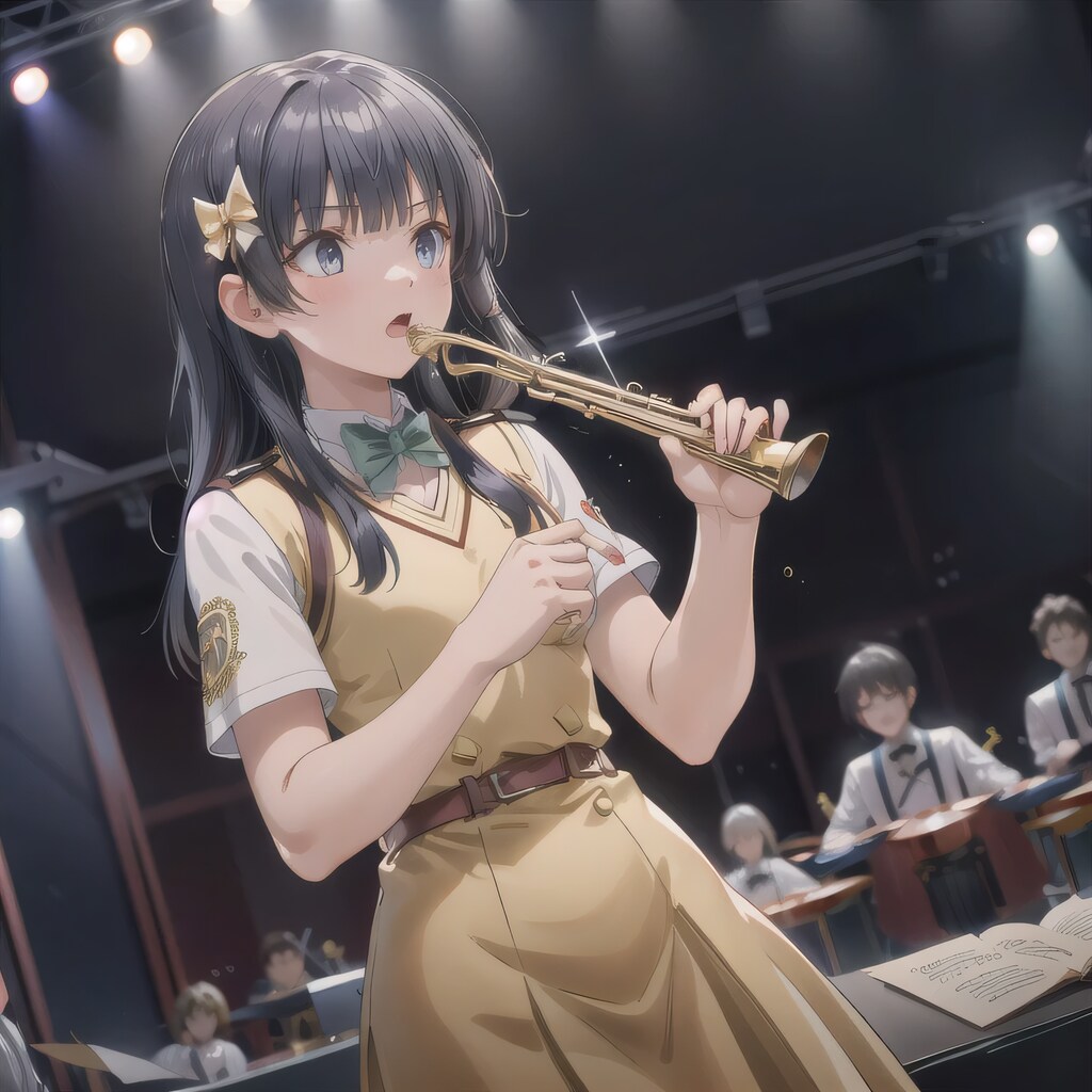 黒髪ロングでブラスバンドの少女２０