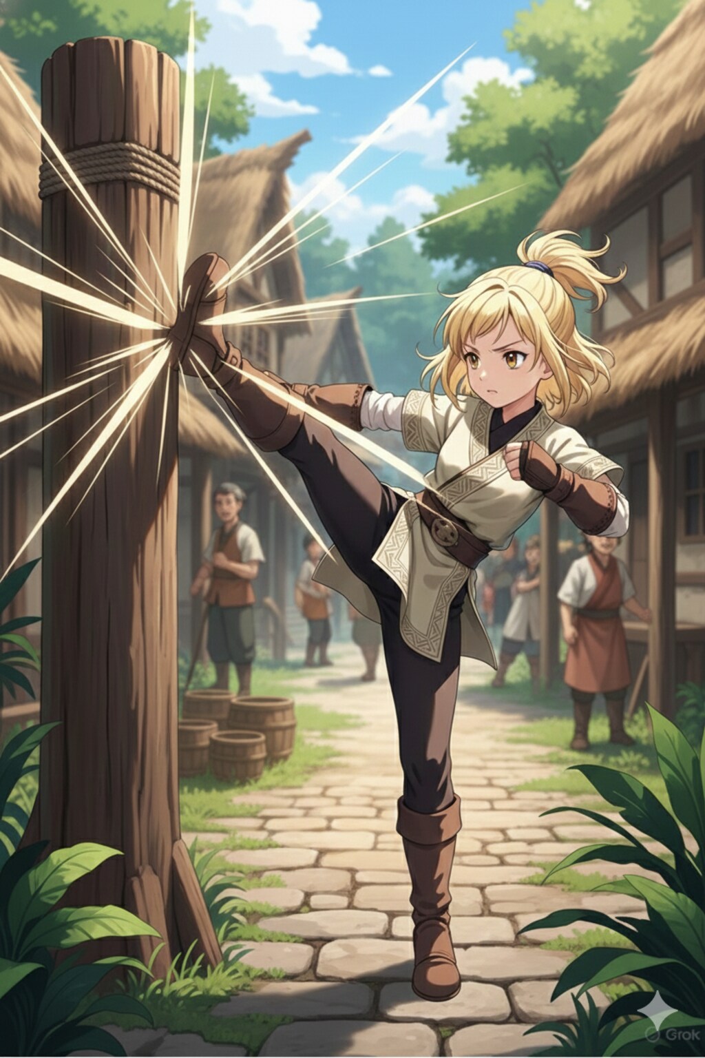 キックの練習中