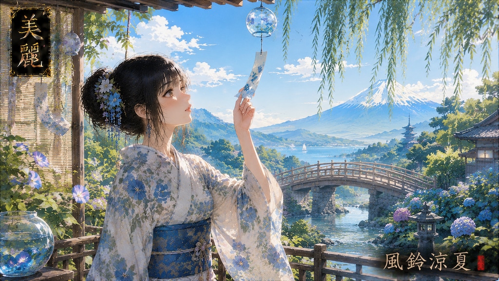 Japanese-style illustration / 和風美麗イラスト #patreon #ChatGPT #customGPT #GPTs  #美麗 #和風美麗 #美麗アート #beautif