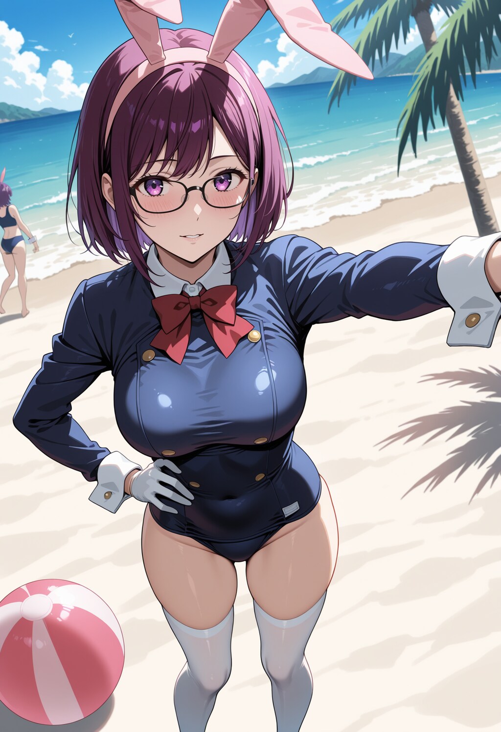逆バニーの日イラストアップするの忘れたのでスク水バニー💕