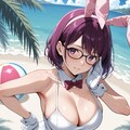 逆バニーの日イラストアップするの忘れたのでスク水バニー💕 3枚目