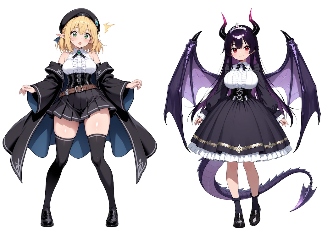 エルフちゃん＆ドラゴン娘・能力比較！