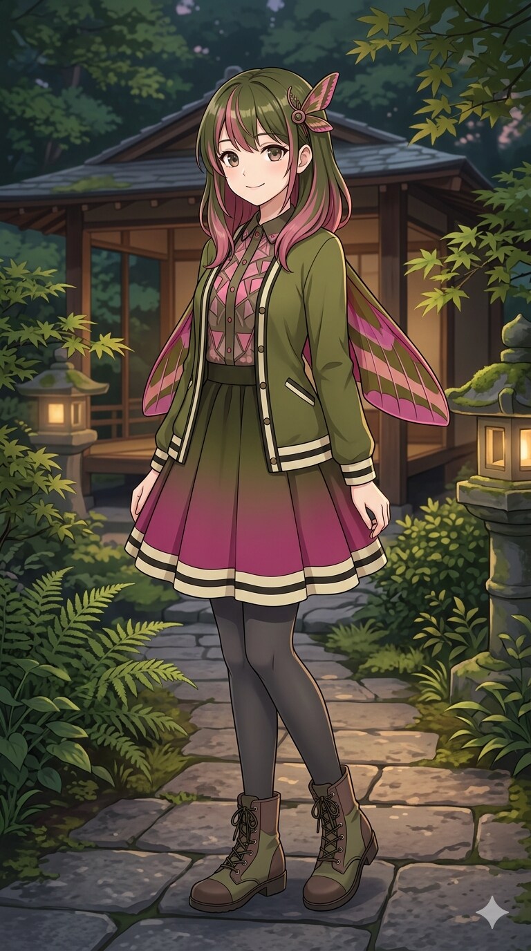ベニスズメ擬人化(それ、蛾です)