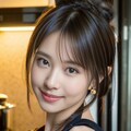 お団子ヘア裸エプロン 5枚目