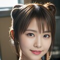 お団子ヘア裸エプロン 4枚目