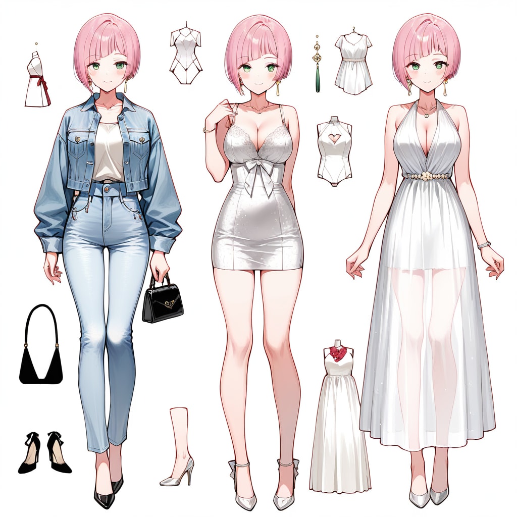 青髪ボブ子ちゃんの姉の型紙