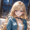 金髪ロングパーカー 2枚目