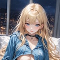 金髪ロングパーカー 4枚目
