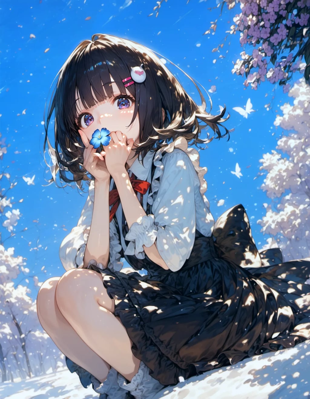 Blue Flower, White Sky