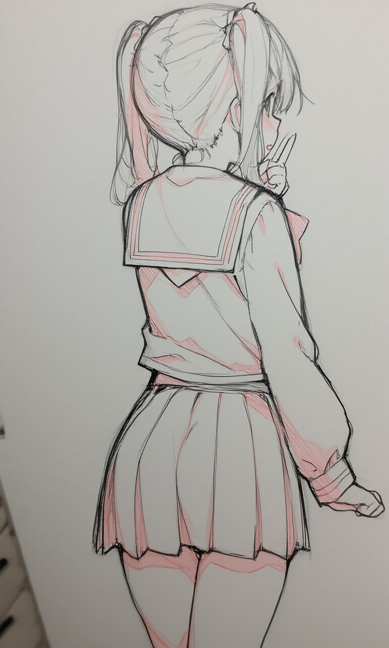 下書きの女の子 | の人気AIイラスト・グラビア