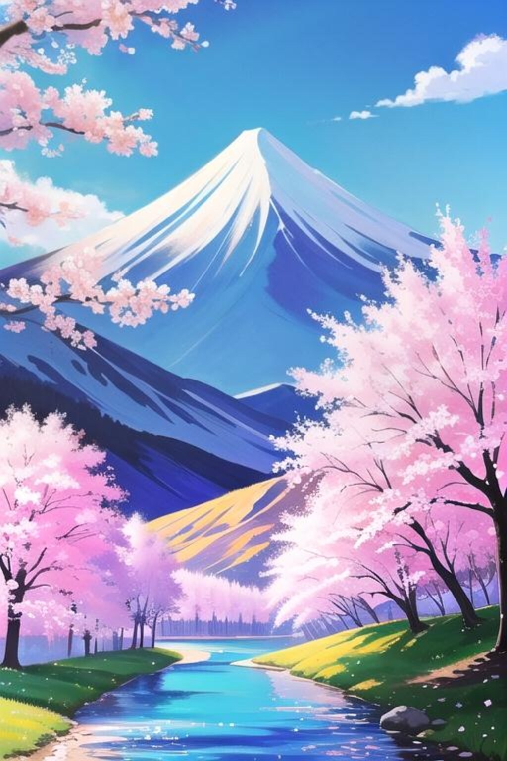 富士（水墨画風）