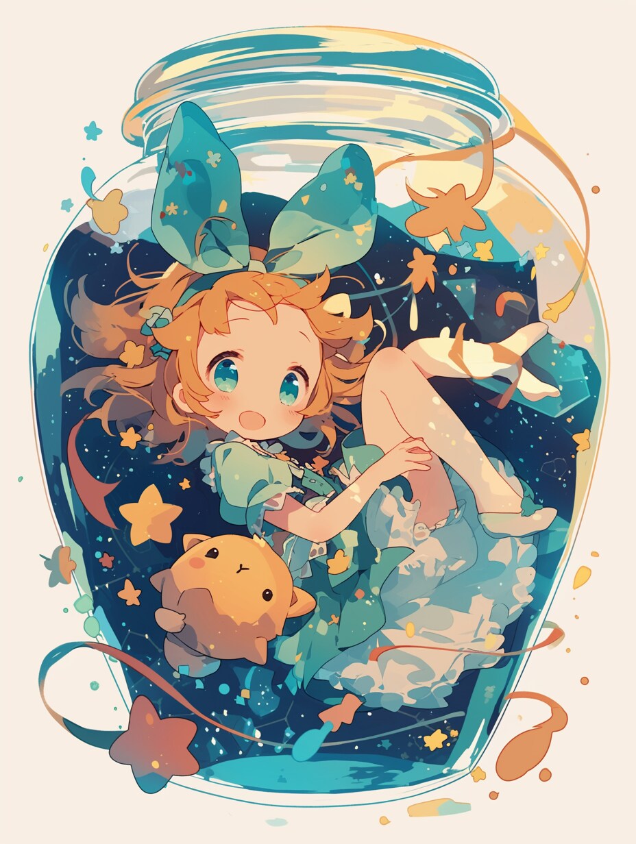 「瓶詰の少女」碧03 | の人気AIイラスト・グラビア