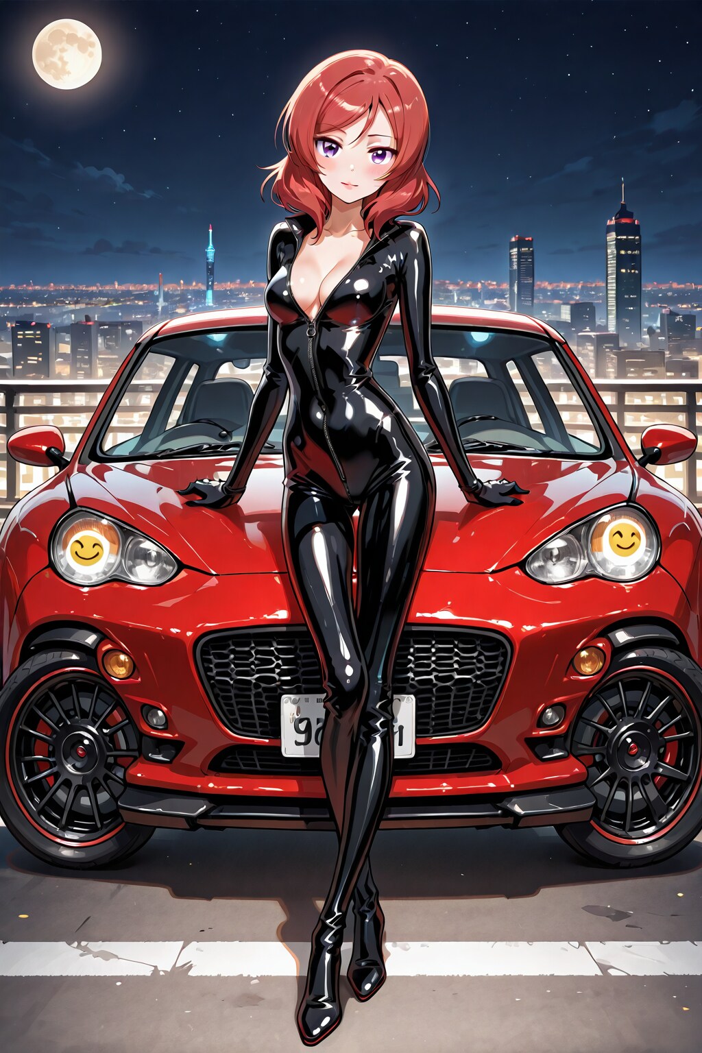 ラバースーツの真姫まーと自動車(ちちぷい版)