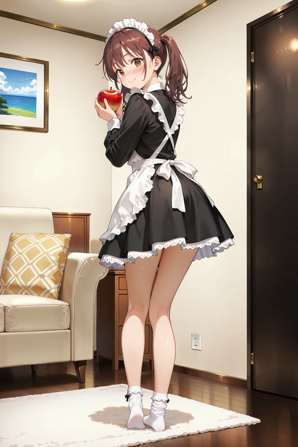 リンゴとメイドさん