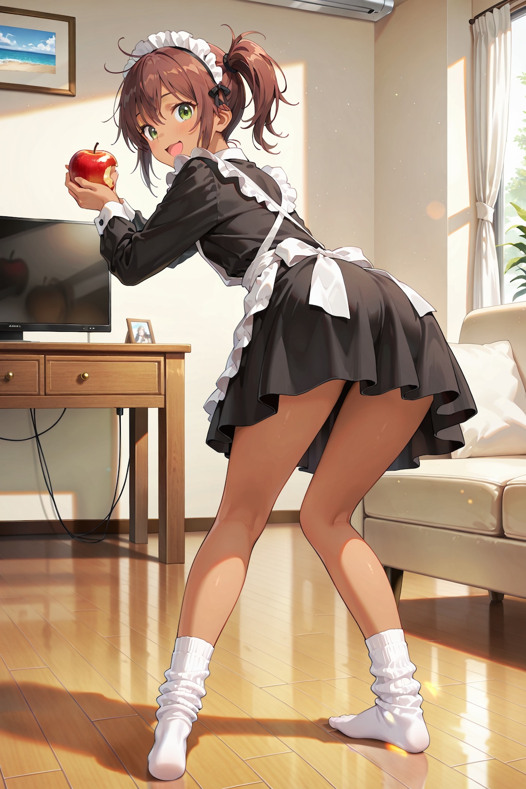 リンゴとメイドさん