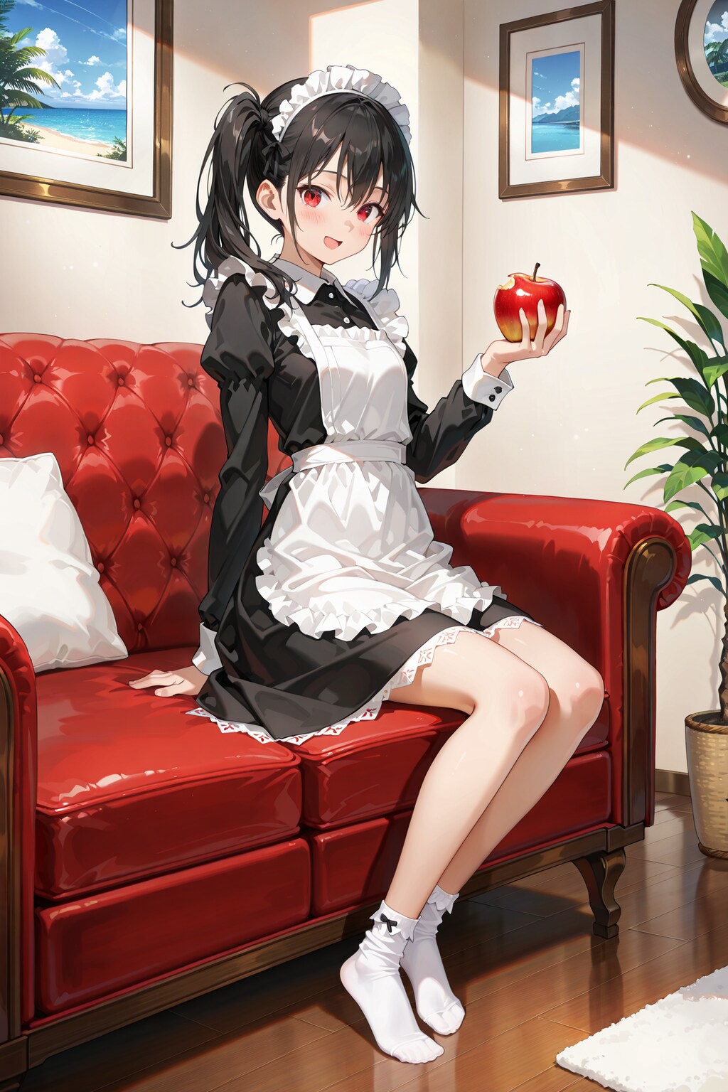 リンゴとメイドさん