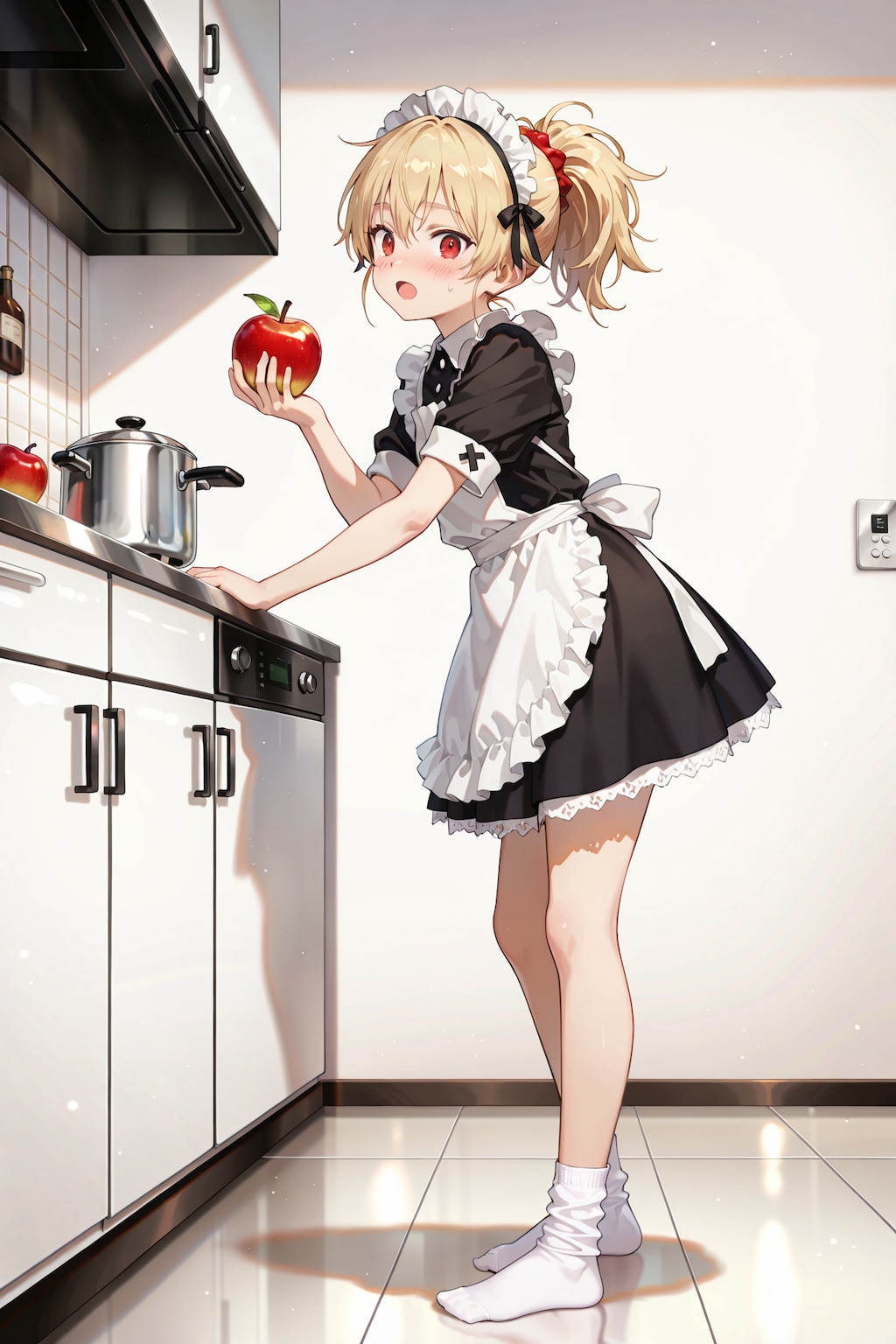 リンゴとメイドさん