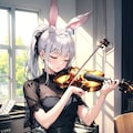 むぅ⋯ヴァイオリンは難しいのです🎻🐰💦 2枚目