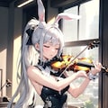 むぅ⋯ヴァイオリンは難しいのです🎻🐰💦 3枚目