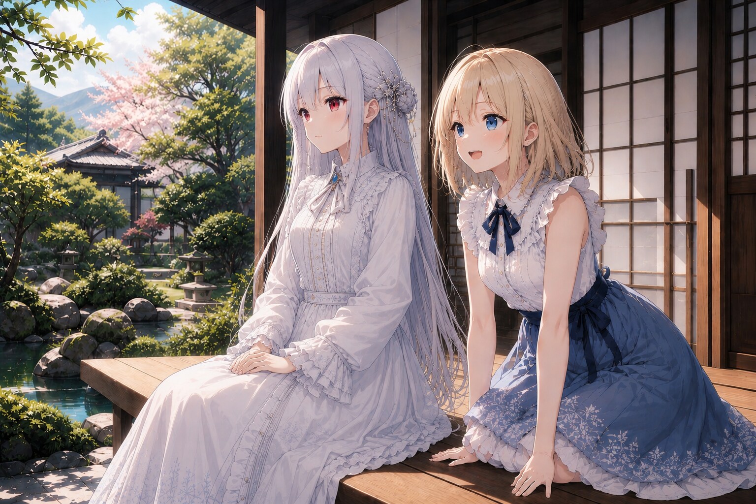 旅館の縁側で | の人気AIイラスト・グラビア