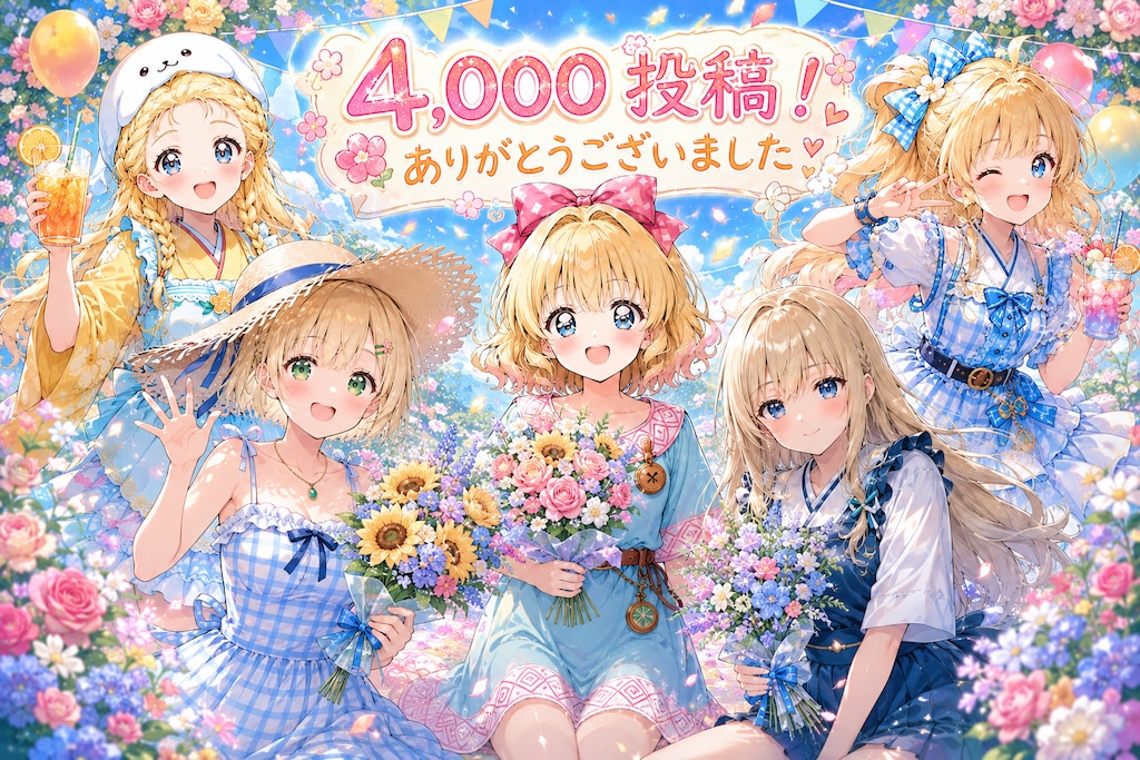 4,000投稿目！みなさんのおかげです💗