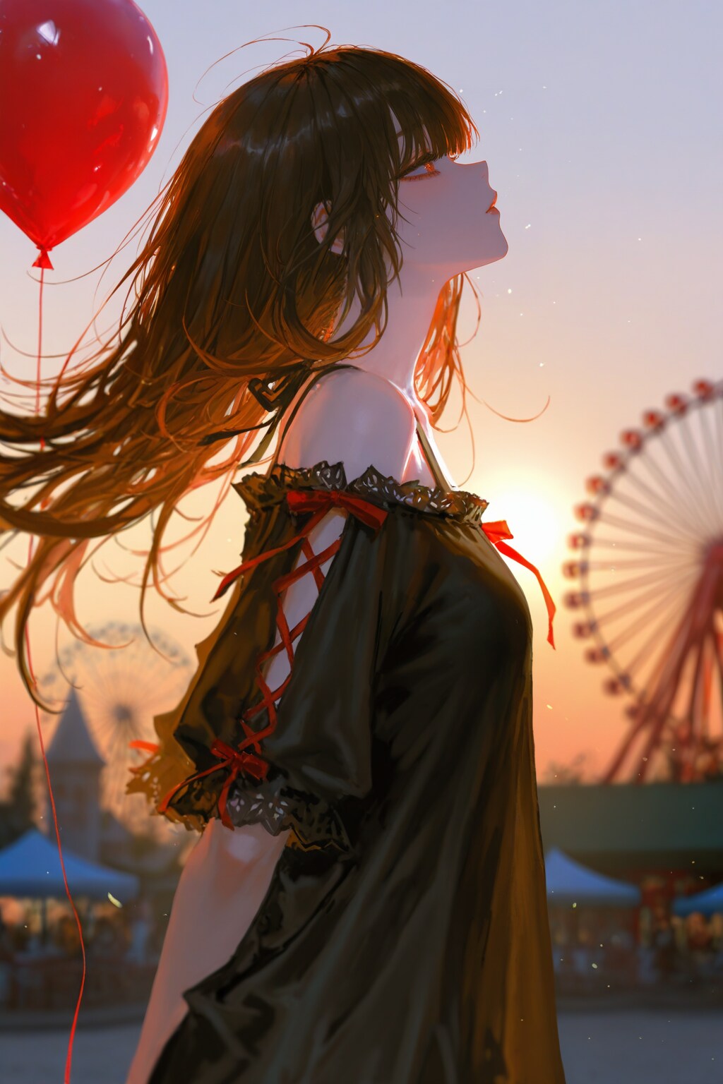 遊園地と風船 | の人気AIイラスト・グラビア