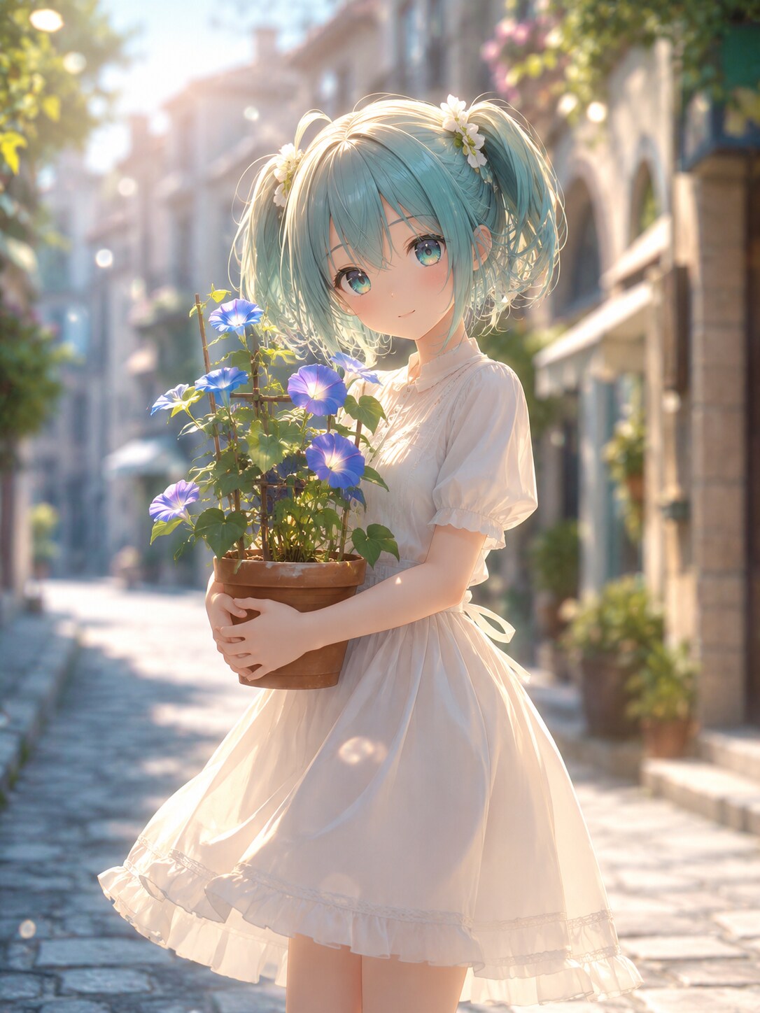 花を運ぶ少女 | の人気AIイラスト・グラビア