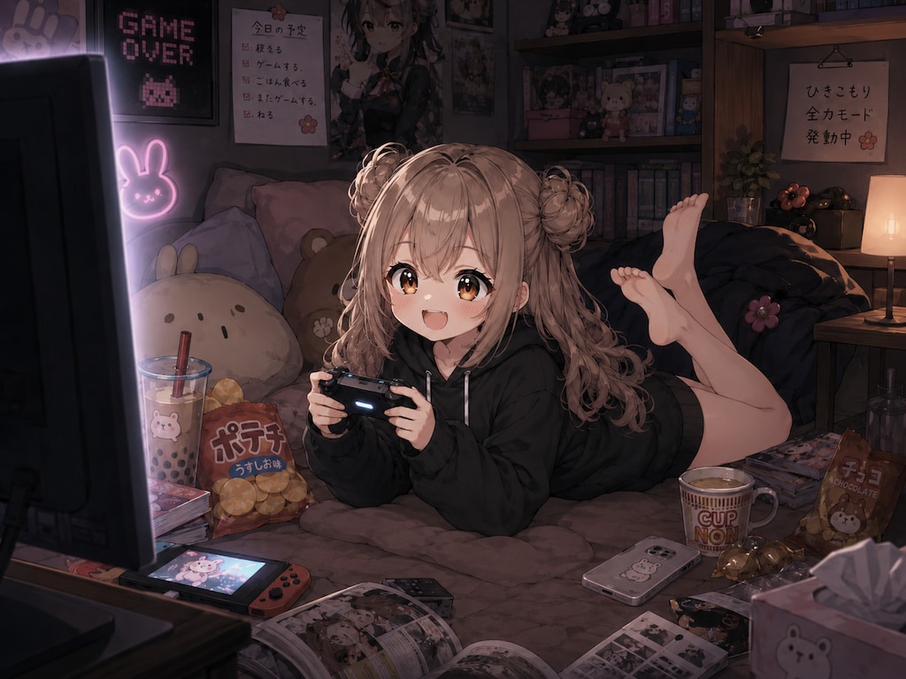 ひきこもり全力モード、発動中🎮🌺