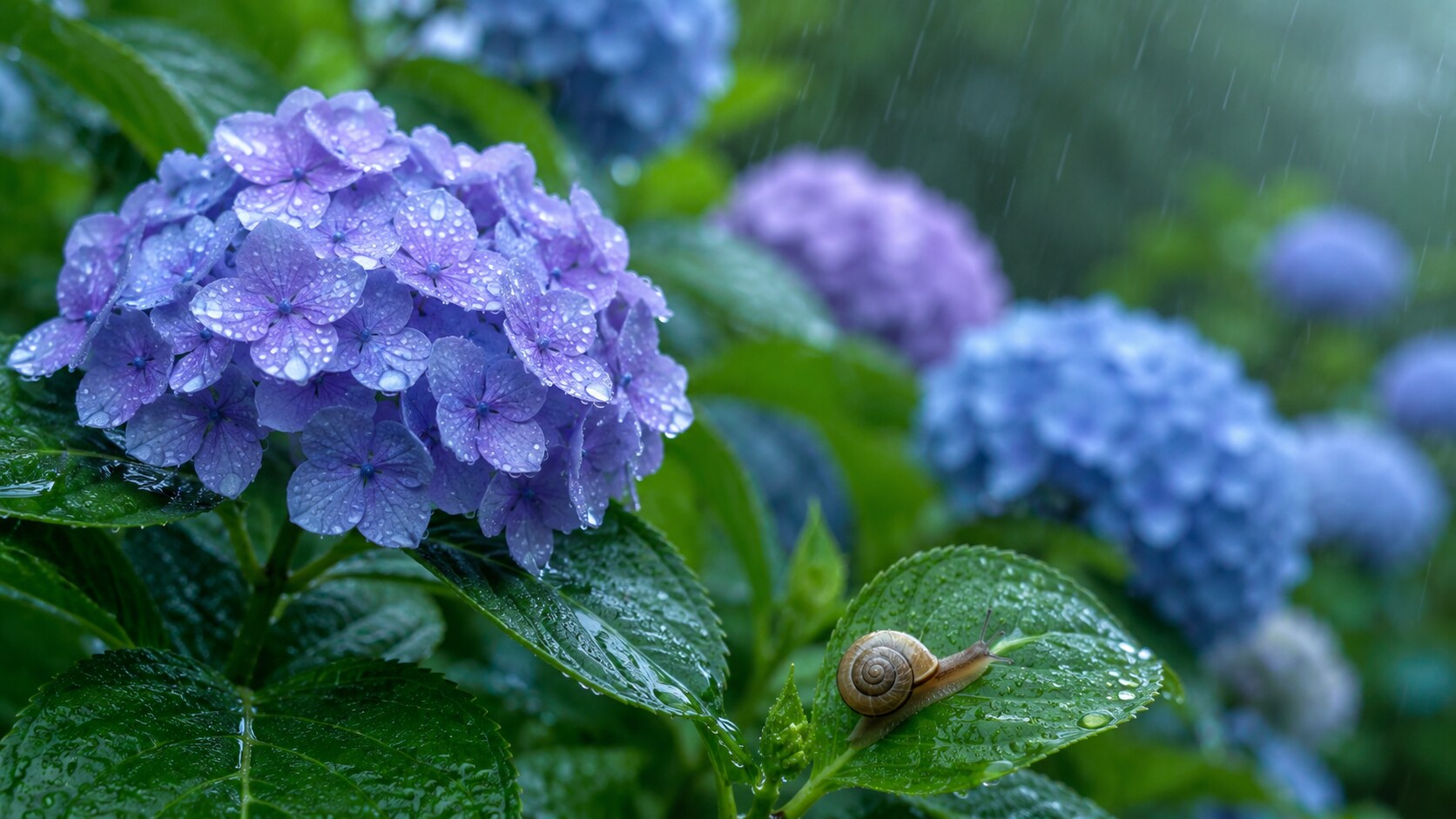 雨の日の紫陽花