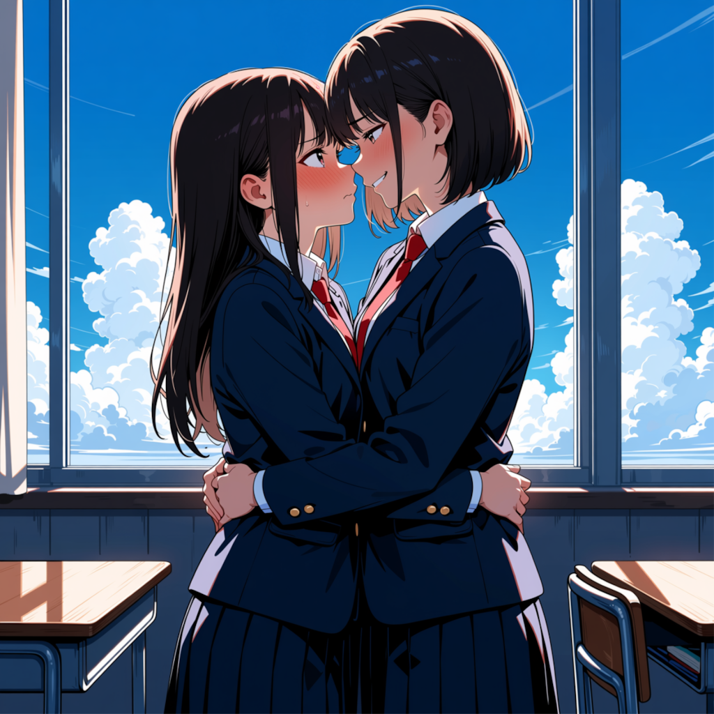 教室で