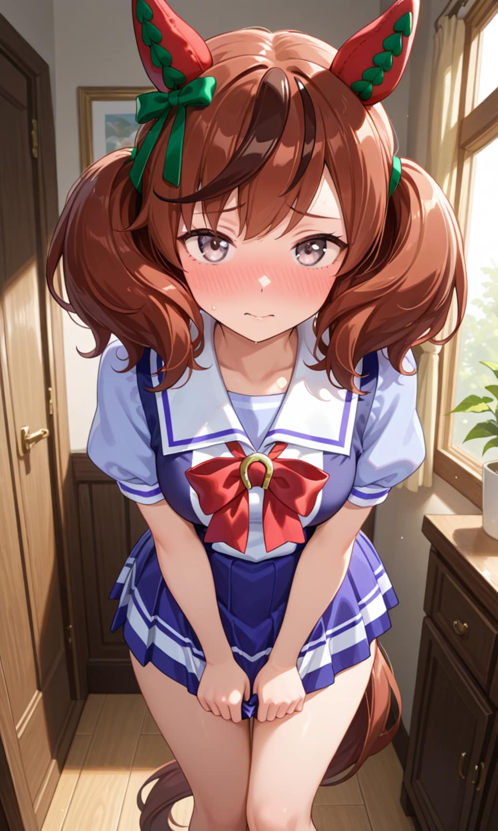 ミニスカートが恥ずかしいネイチャさん