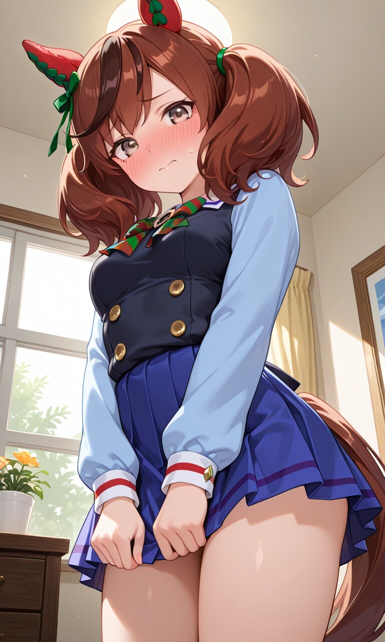 ミニスカートが恥ずかしいネイチャさん | の人気AIイラスト・グラビア