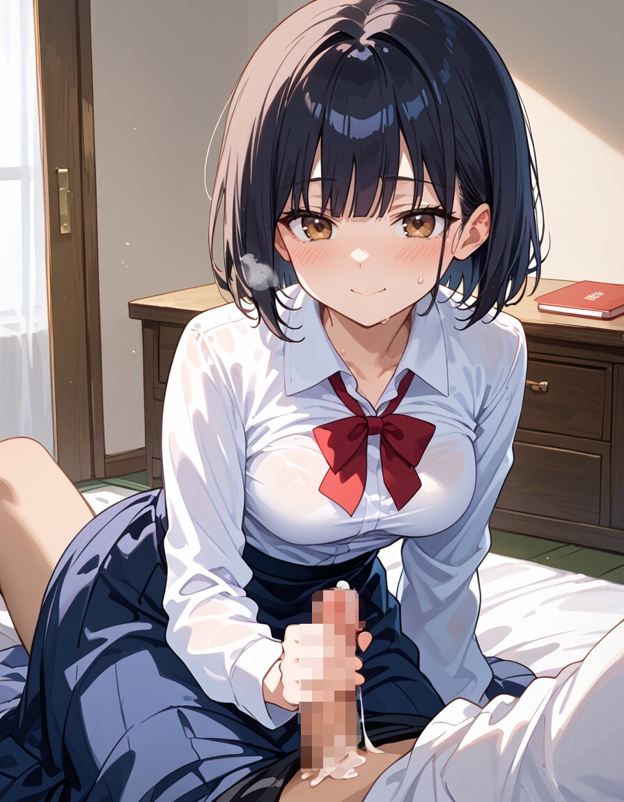 スカート黒髪ショートちゃん