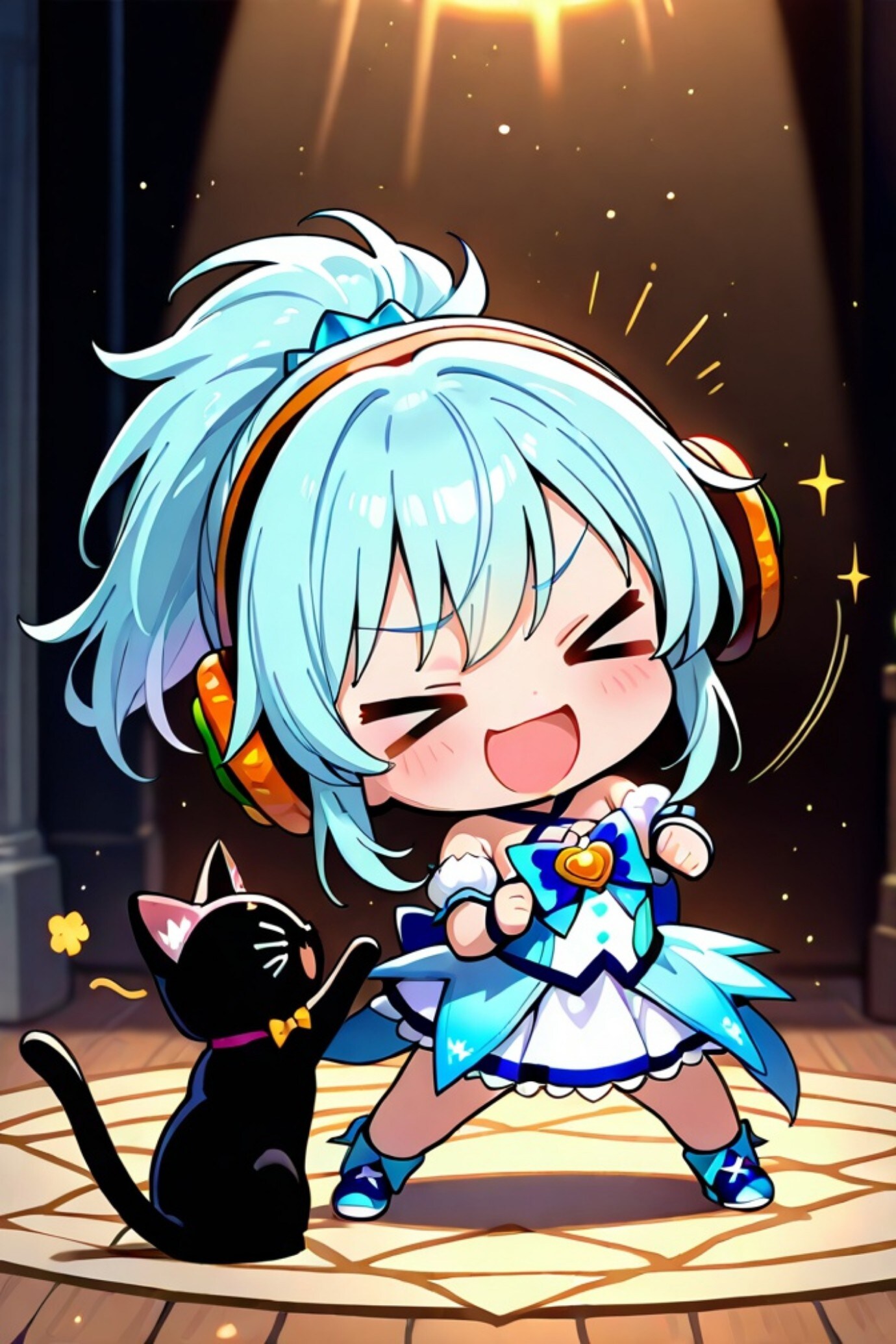 黒猫と魔法少女ちゃん | の人気AIイラスト・グラビア