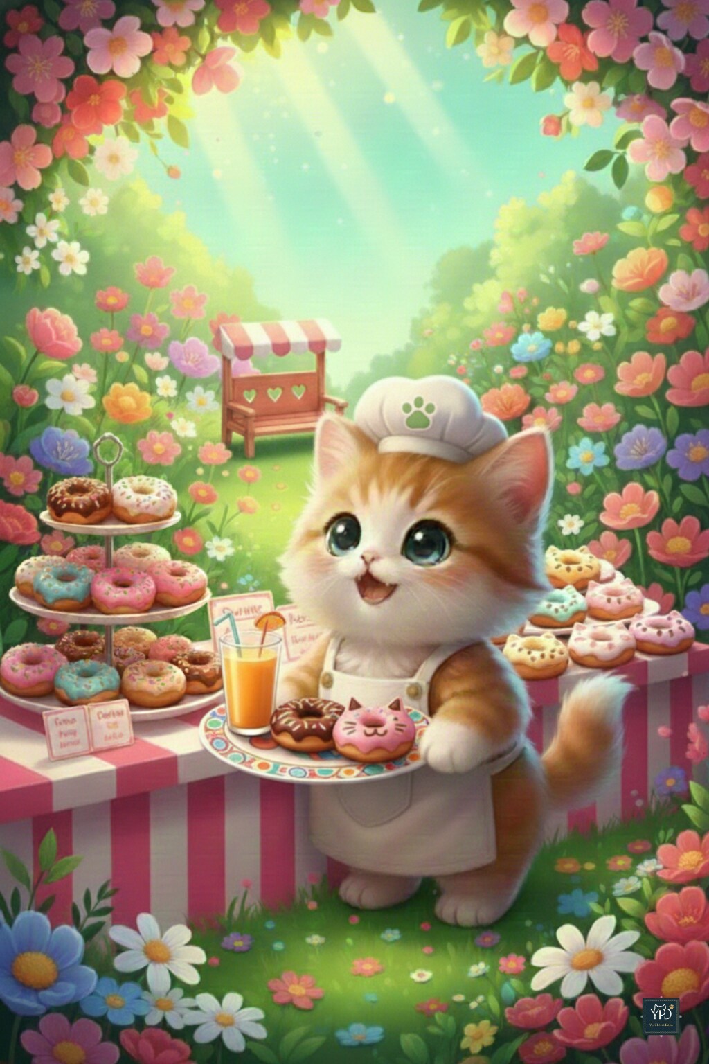 仔猫店主と陽だまりのドーナツ | の人気AIイラスト・グラビア