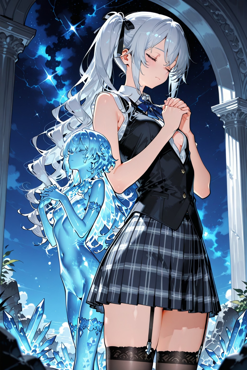 蒼光の祈り | の人気AIイラスト・グラビア