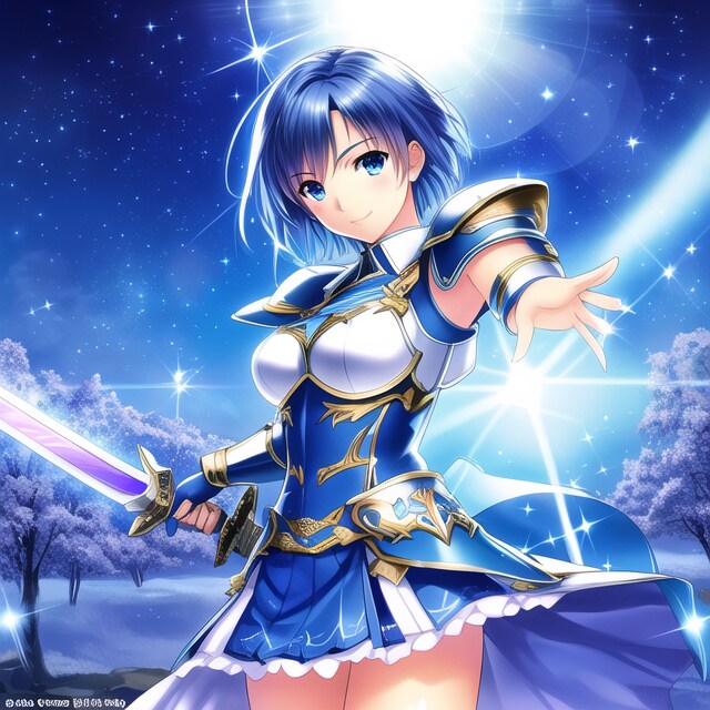 青い女剣士