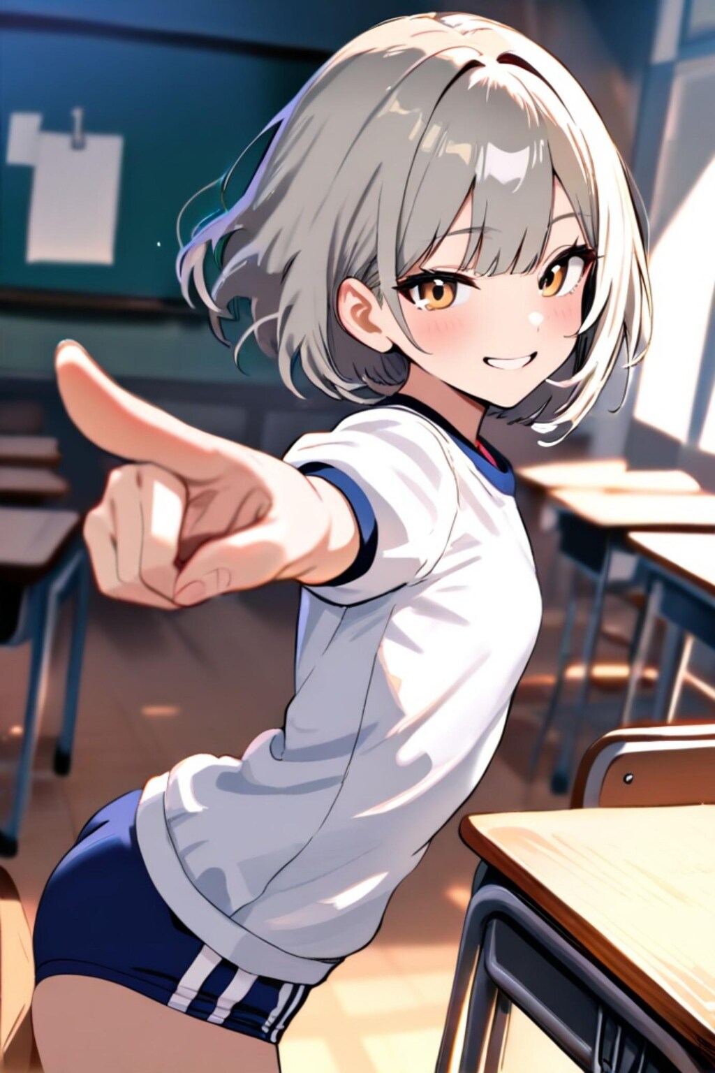 体操服の銀髪ちゃん