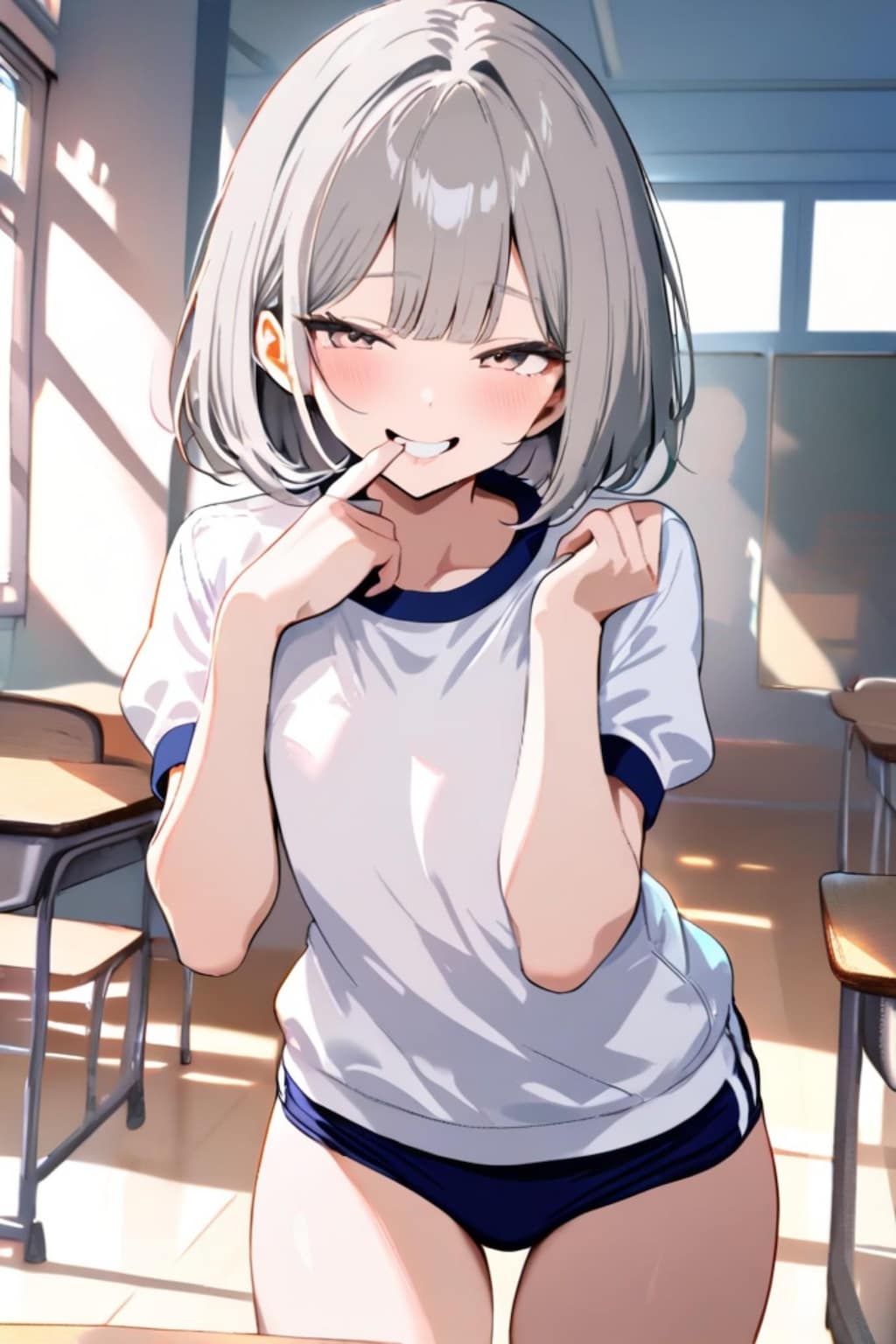 体操服の銀髪ちゃん