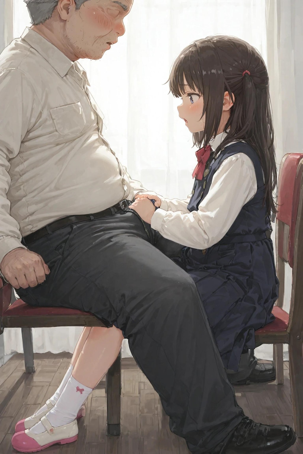 ズボン下ろしますね