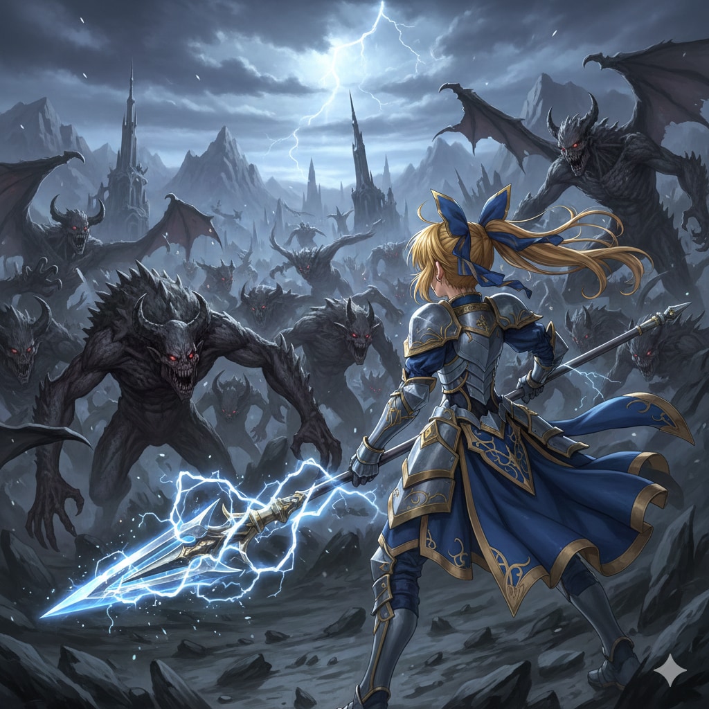 槍の騎士（雷エンチャント） | の人気AIイラスト・グラビア