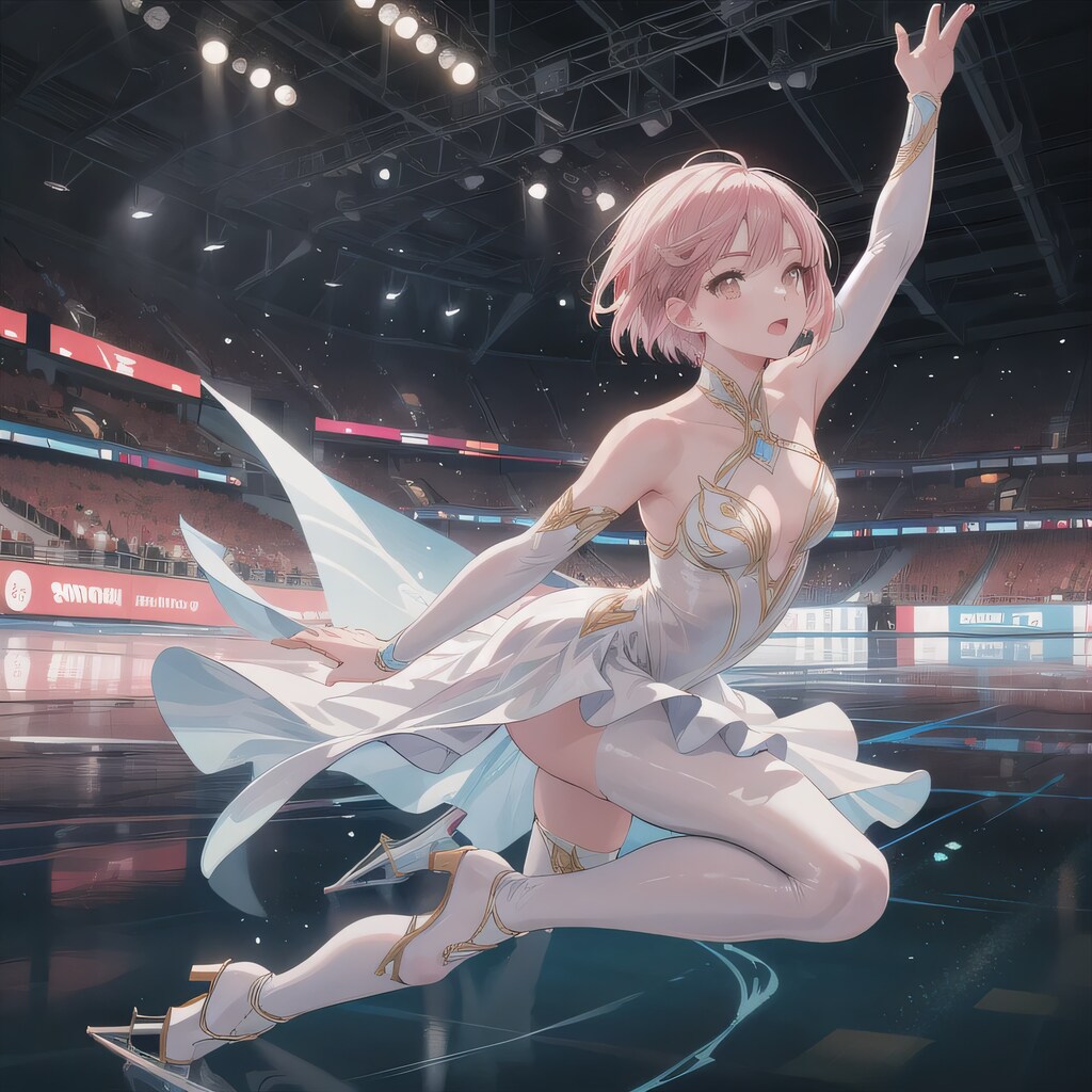 ピンク髪ボブでフィギュアの少女３