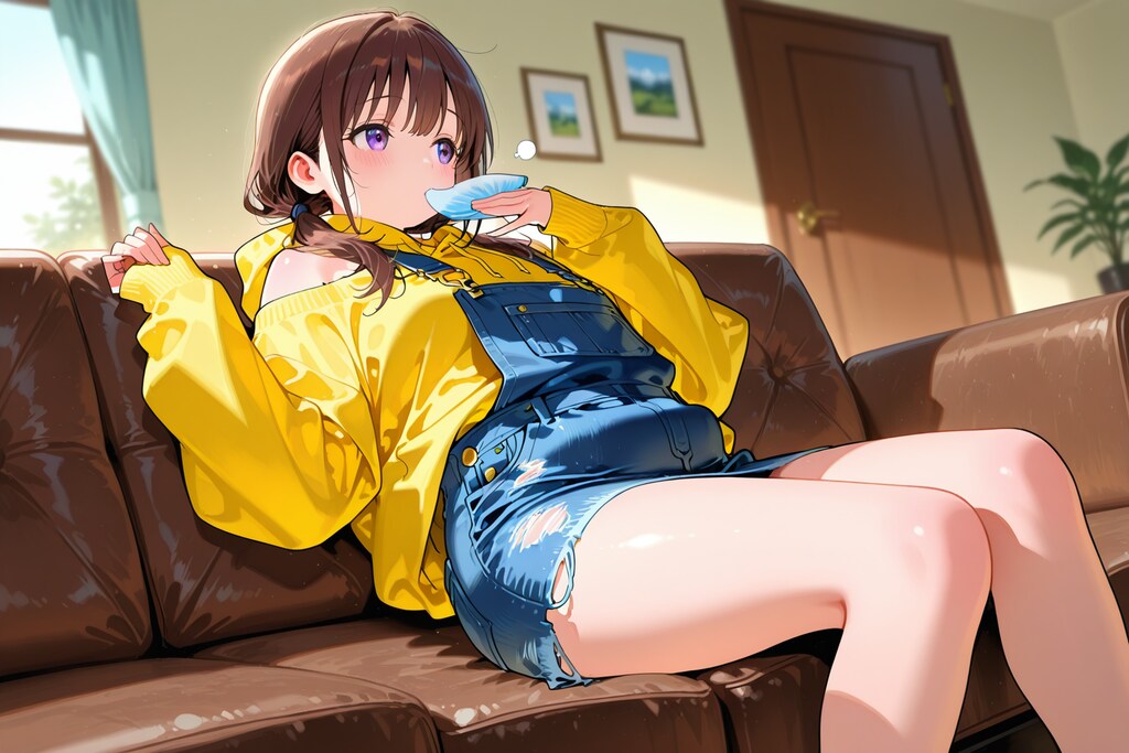 セルフコラボwいつものキャラに、別のキャラのいつもの服を着せてみた