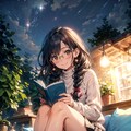 夜の読書 2枚目