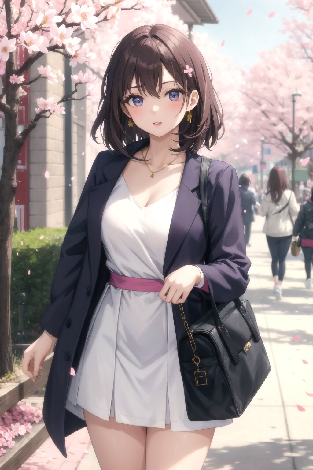 桜とお姉さん