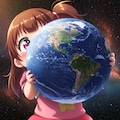 地球を膨らます女の子 2枚目