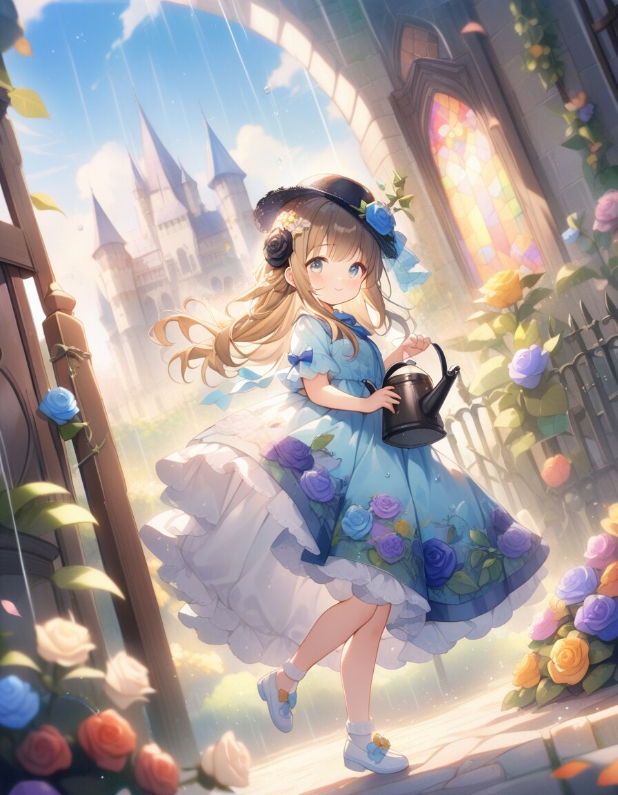 夕立のバラ園