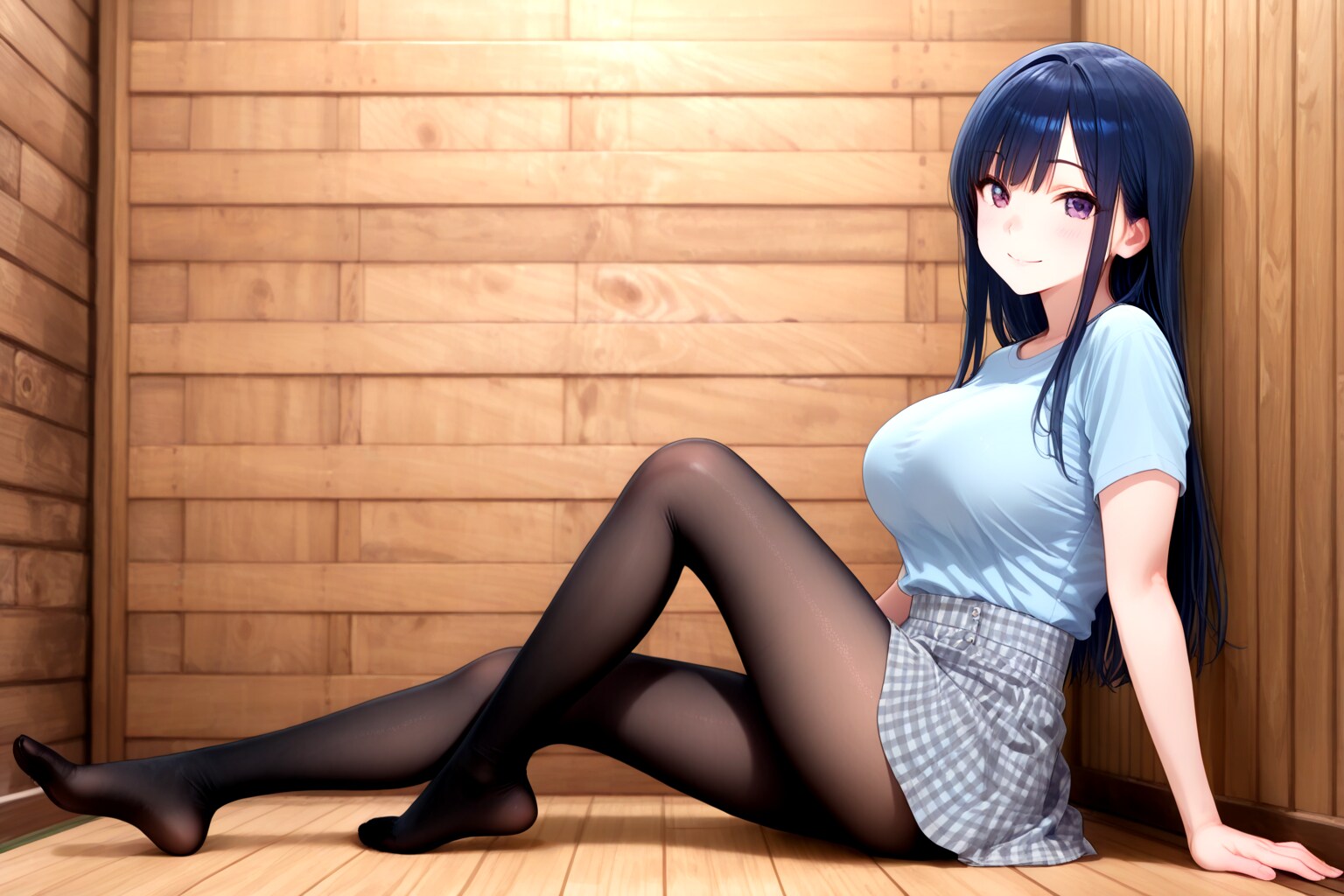 255（グレーのチェックのスカート）
